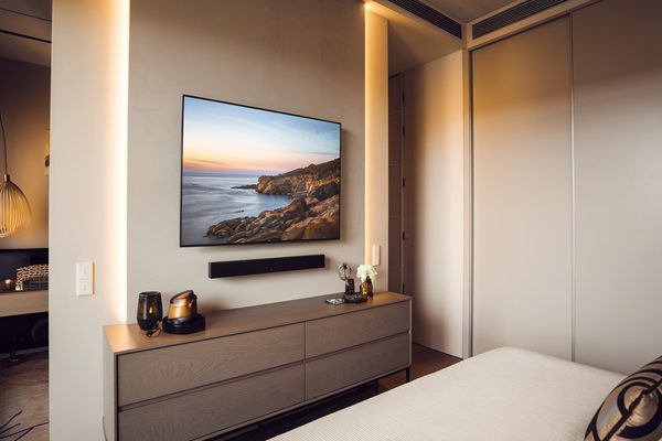 TV wall mounting with hidden cables